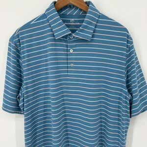 Southern Tide  Mens XL Blue‎ Striped Polo Shirt Monterey Bay Invitational Golf